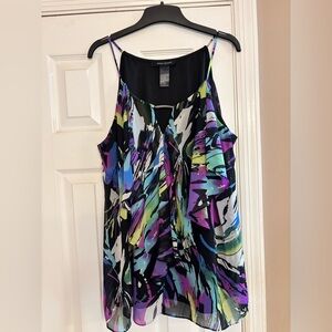 Ashley Stewart Purple Blue Graphic Camisole 18/20